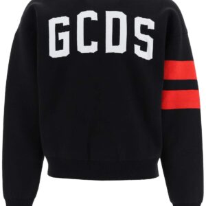 GCDS CREWNECK SWEATSHIRT MAXI LOGO S Black, Red, White Cotton