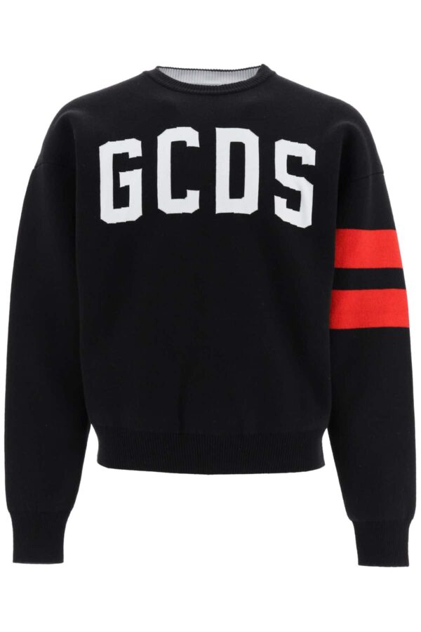 GCDS CREWNECK SWEATSHIRT MAXI LOGO S Black, Red, White Cotton