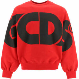 GCDS ROUND TEE SWEATSHIRT MAXI LOGO S Red, Black Cotton