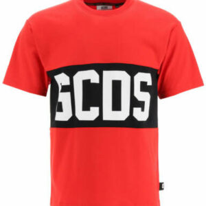 GCDS T-SHIRT WITH LOGO BAND S Red, White, Black Cotton
