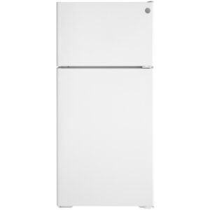 GE 16.6 Cu. Ft. White Recessed Handle Top-Freezer Refrigerator