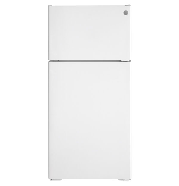 GE 16.6 Cu. Ft. White Recessed Handle Top-Freezer Refrigerator