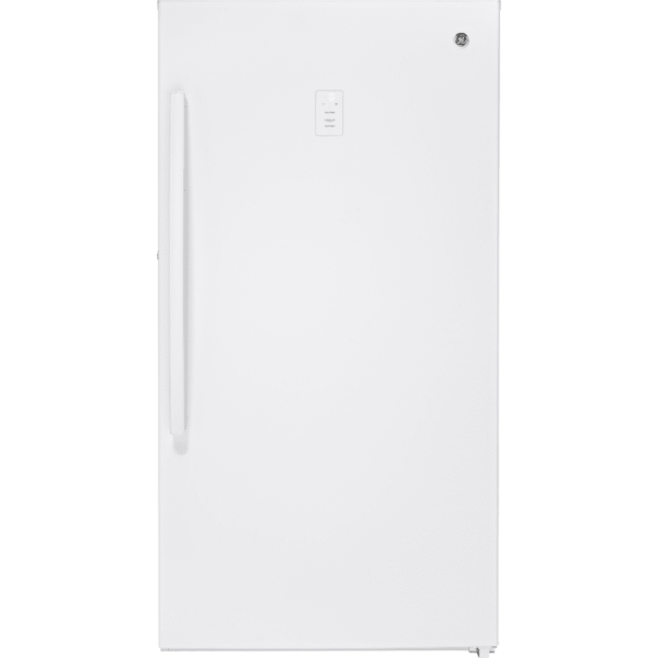 GE FUF17D 33 Inch Wide 17.3 Cu. Ft. Energy Star Rated Upright Freezer with Turbo Freeze White Refrigeration Appliances Freezers Upright Full Size