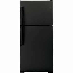 GE GTS22KGNR 33 Inch Wide 21.9 Cu. Ft. Top Mount Refrigerator with LED Lighting Black Refrigeration Appliances Full Size Refrigerators Top Freezer