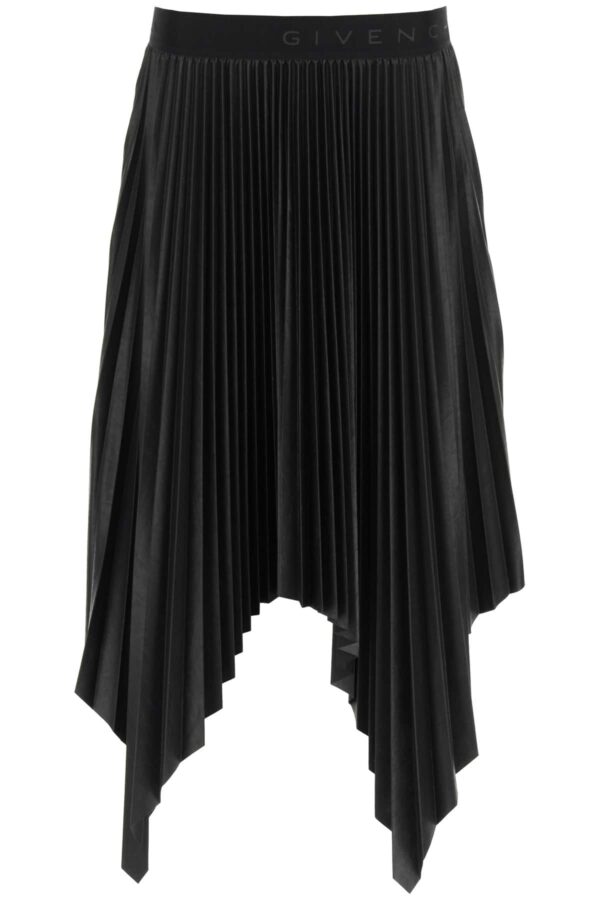 GIVENCHY ASYMMETRIC PLEATED SKIRT 34 Black