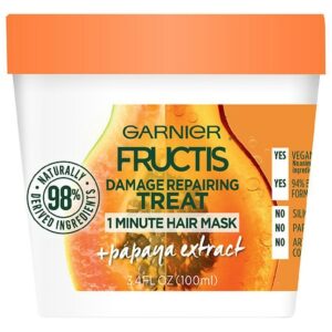 Garnier Fructis Damage Repairing Treat 1 Minute Hair Mask with Papaya Extract - 3.4 oz