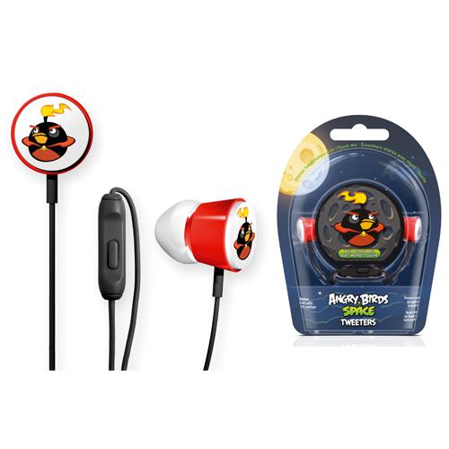 Gear4 Angry Birds Deluxe Tweeters Earbud for Apple iPad / iPhone / iPod (Black Bird)