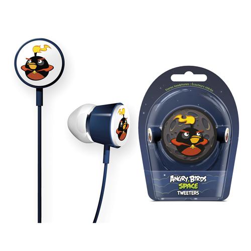 Gear4 Angry Birds Space Tweeters Earbud for Apple iPad / iPhone / iPod (Black Bird)