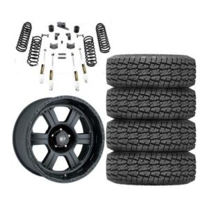 Genuine Packages Trail Master 4" Lift Kit with Pro Comp 89 Series Kore Wheels and Pro Comp A/T Sport Tires - JEEPJKPKG3