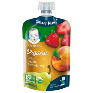 Gerber 2nd Foods Organic Pouches Pear Peach Strawberry Pears, Peaches & Strawberries - 3.5 oz