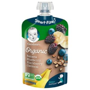 Gerber Organic 2nd Foods Pouches Banana Blueberry Blackberry Oatmeal - 3.5 oz