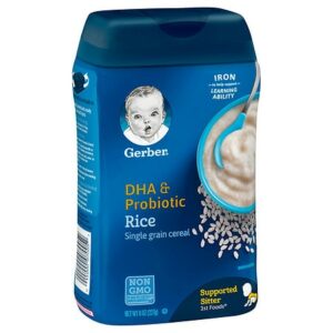 Gerber Rice Cereal Single Grain, DHA & Probiotic - 8.0 oz