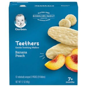 Gerber Teethers Wafers Banana Peach - 0.07 oz x 24 pack