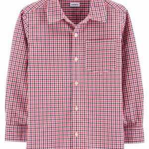 Gingham Button-Front Shirt