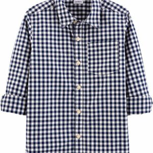 Gingham Poplin Button-Front Shirt