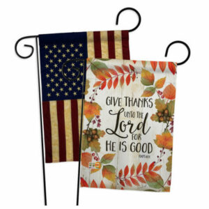 Give Thanks Unto the Lord Fall Thanksgiving Garden Flags Pack