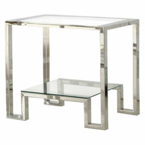 Glacier Point Clear Glass Living Room End Table