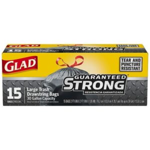 Glad Extra Strong Drawstring Large Trash Bags 30 Gallon - 15.0 ea