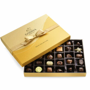 Godiva Assorted Chocolate Gold Gift Box and Ballotin, Gold Ribbon, 36 pc