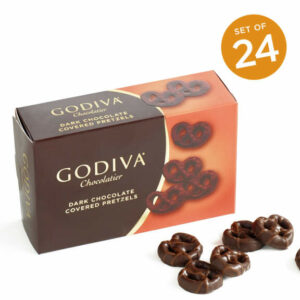 Godiva Dark Chocolate Covered Mini Pretzels, Set of 24