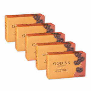 Godiva Milk Chocolate Covered Mini Pretzels, Set of 5