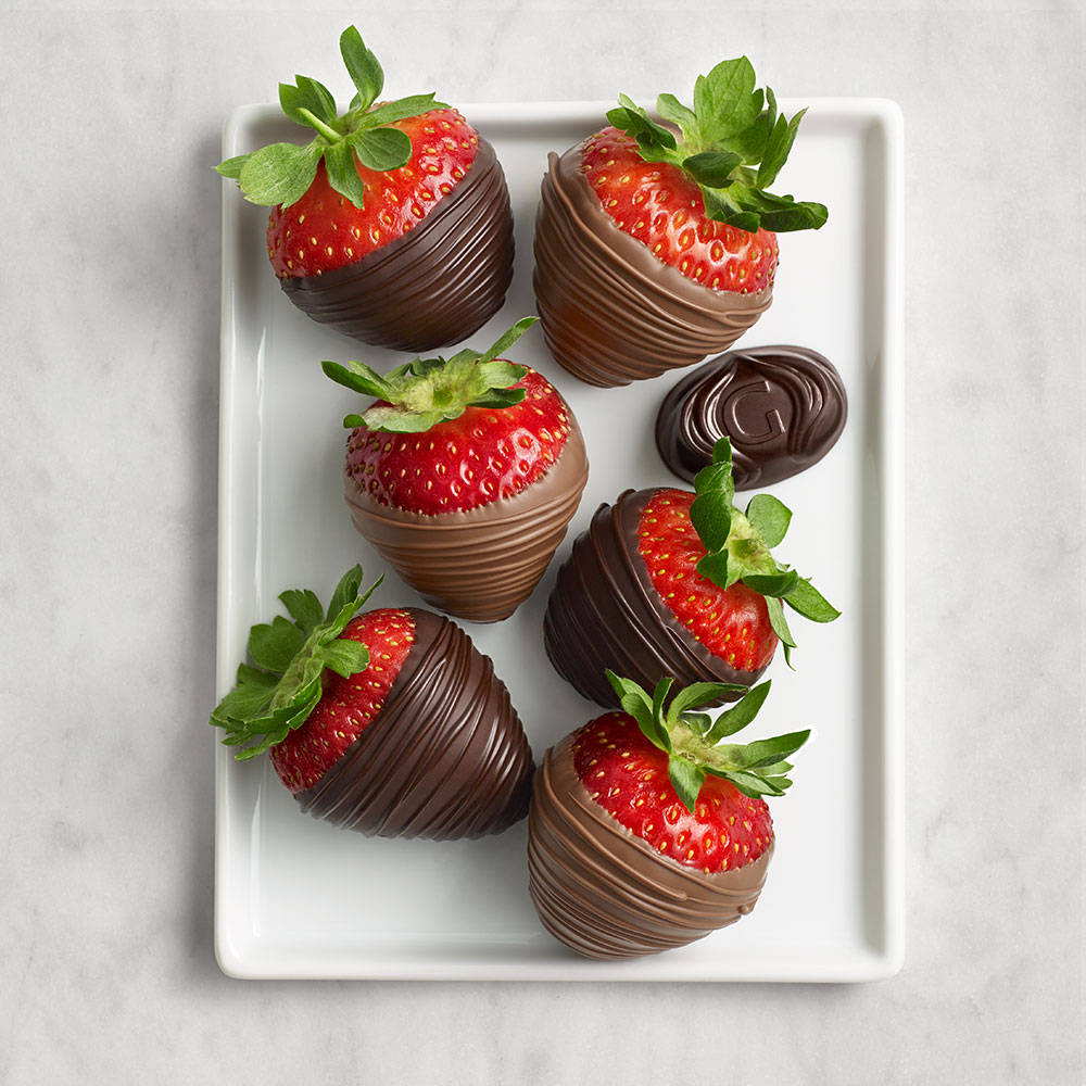 Godiva Milk & Dark Chocolate Covered Strawberries, Half Dozen Godiva Milk & Dark Chocolate Covered Strawberries, Half Dozen