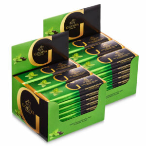 Godiva Mint Dark Chocolate Bar, Pack of 48, 1.5 oz each