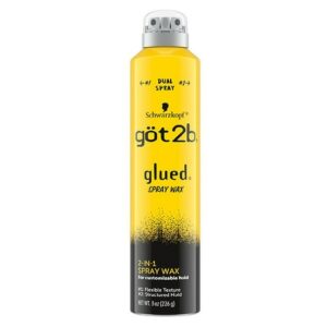 Got2b Glued Spray Wax with 2-in-1 Dual Spray Nozzle - 8.0 oz