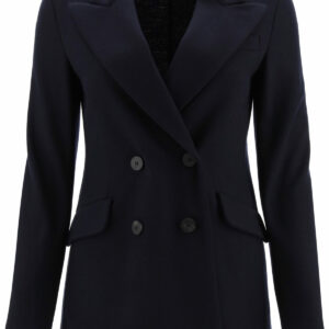 HARRIS WHARF LONDON DOUBLE-BREASTED JACKET 40 Blue Wool