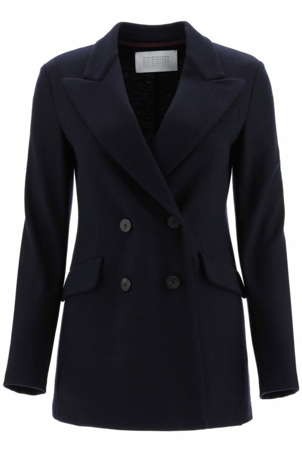 HARRIS WHARF LONDON DOUBLE-BREASTED JACKET 40 Blue Wool