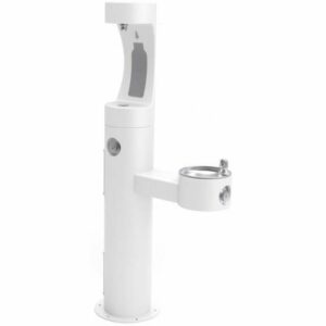 Halsey Taylor 4420BF1UFRK Endura II 64" Floor Mounted ADA Freeze Resistant Outdoor Rated Dual Station Bottle Filler Fountain Combo Powder Coat White