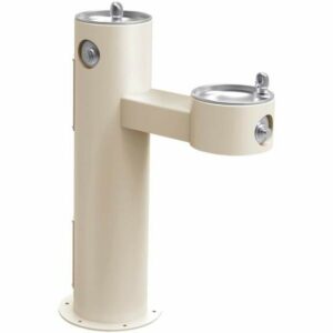 Halsey Taylor 4420SFRK Endura II 40" Floor Mounted ADA Sanitary Freeze Resistant Outdoor Rated Bi-Level Drinking Fountain Powder Coat Beige Drinking