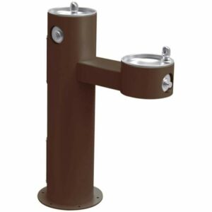 Halsey Taylor 4420SFRK Endura II 40" Floor Mounted ADA Sanitary Freeze Resistant Outdoor Rated Bi-Level Drinking Fountain Powder Coat Brown Drinking