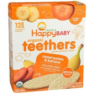 Happy Baby Gentle Teethers Organic Teething Wafers Banana & Sweet Potato - 0.14 oz x 12 pack