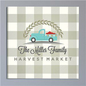 Harvest Market Square Personalized Canvas