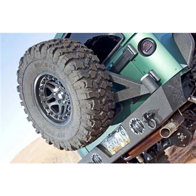 Hauk Offroad Rock Crawler Rear Bumper with Tire Carrier (Black) - BMP-6831TE