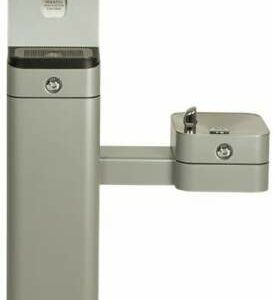 Haws 3611FR Hydration Floor Mounted Modular Outdoor Barrier-Free Drinking Fountain and Bottle Filler Combo with Freeze Resistance and Vandal Resistant