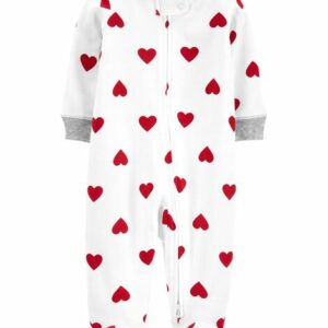 Heart 2-Way Zip Cotton Sleep & Play