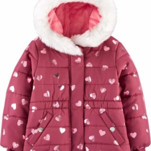 Heart Faux Fur Trim Parka