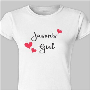 His Girl Personalized Womens Fitted T-shirt