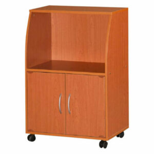 Hodedah Microwave Kitchen Cart in Cherry