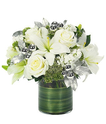 Holiday White Lily & Rose Bouquet - Regular
