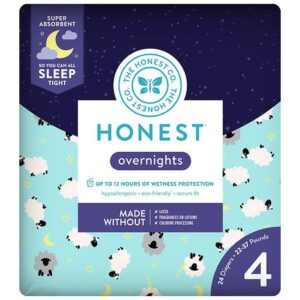 Honest Overnight Diapers, Sleepy Sheep Size 4 - 24.0 ea