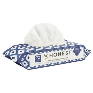 Honest Printed Baby Wipes, Blue Ikat - 72.0 ea