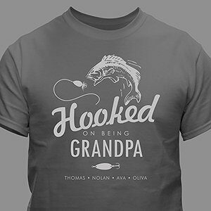 Hooked on Grandpa Personalized T-Shirt