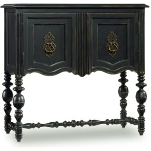 Hooker Furniture 500-50-904 Antique Styled 36"W Living Room Accent Cabinet Rubbed Black Indoor Furniture Storage Accent Cabinet
