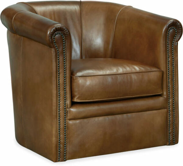 Hooker Furniture Living Room Axton Swivel Leather Club Chair