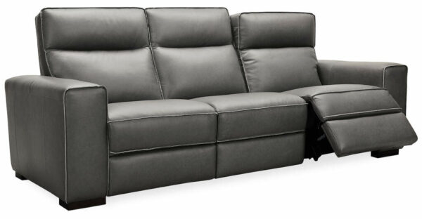 Hooker Furniture Living Room Braeburn Leather Sofa With Power Recline And Power Headrest