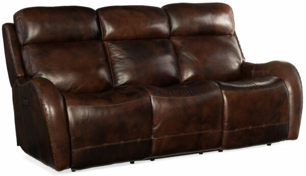 Hooker Furniture Living Room Chambers Power Recliner Sofa With Power Headrest