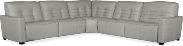 Hooker Furniture Living Room Reaux Grandier 5-Piece Power Recline Sectional With 3 Power Recliners